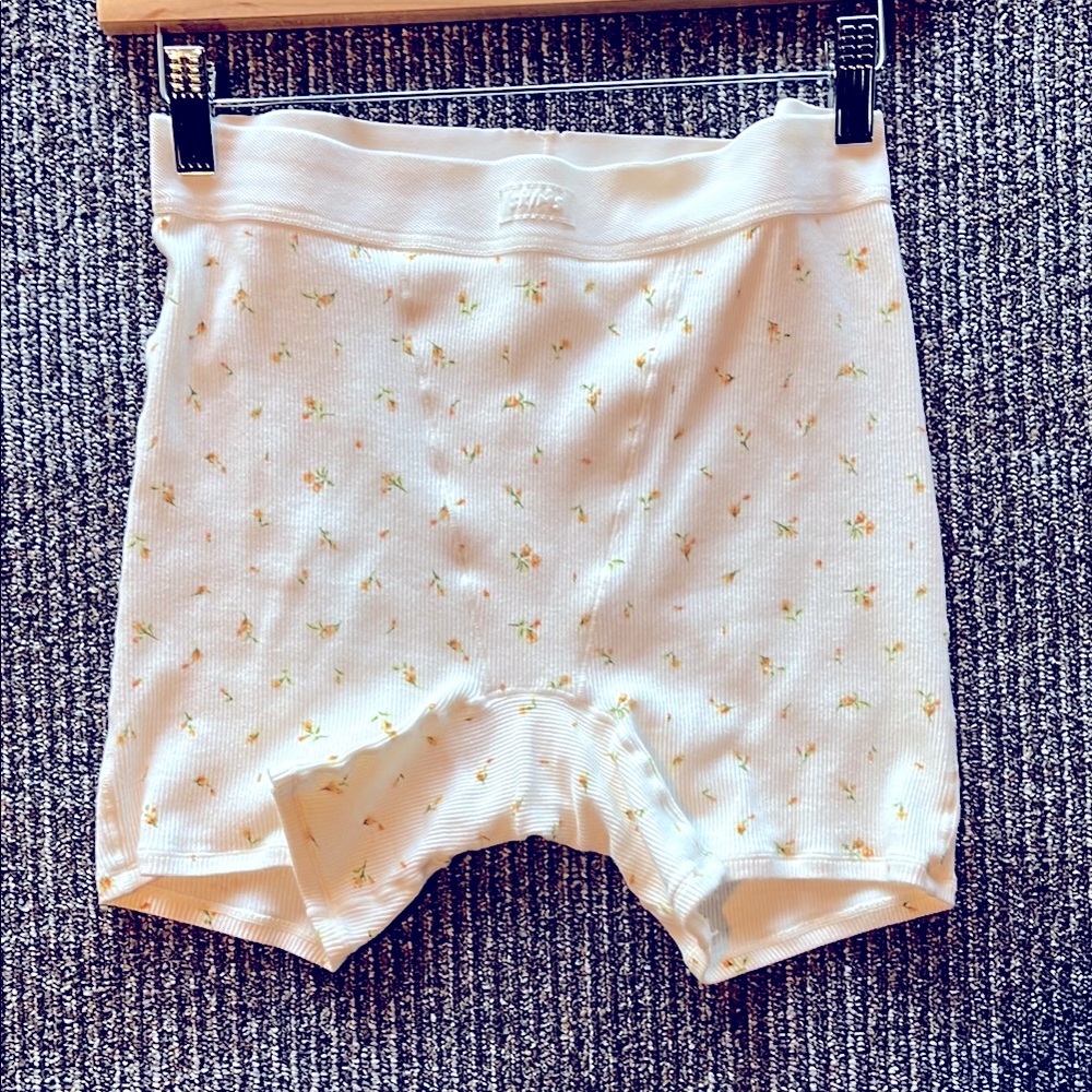 Floral Print White Shorts